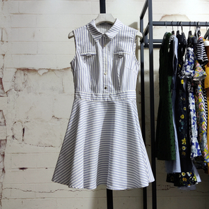 (不退换)创美生活品牌折扣撤柜夏季女装无袖衬衣连衣裙文艺瑕疵