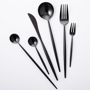 米立风物黑色不锈钢刀叉ins风餐具家用高档甜品勺子叉子吃饭勺子
