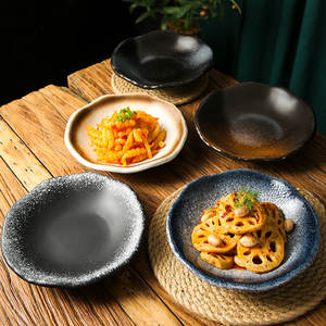 日式复古烧鸟餐具高级感卤味展示酒吧专用陶瓷凉菜商用小龙虾盘子