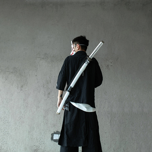 单刀背带死侍cos皮质武士道居合道挂腰带皮套刀布袋