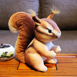 可爱小松鼠毛绒公仔玩具仿真玩偶睡觉娃娃儿童礼物女孩布偶摆件