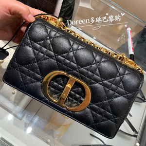 dior/迪奥女包 caro经典款cd锁扣藤格纹牛皮链条包单肩斜挎包