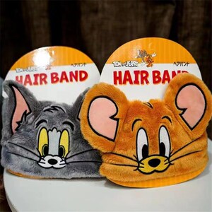 可爱汤姆杰瑞束发带运动洗脸洗漱发箍头饰猫和老鼠敷面膜化妆发套