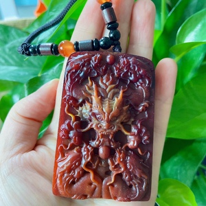 80晶之美韵淘宝龙涎香灰琥珀九龙护主牌子精美工艺老料双面工艺吊坠