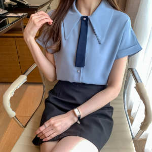 事业单位教资面试服装女夏季答辩短袖衬衫穿搭职业正装公务员套装