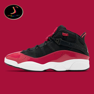 air jordan 6 rings 六冠王公牛黑白红漆皮男子篮球鞋 322992-060