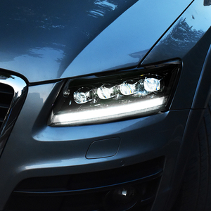 龙鼎奥迪q5大灯总成09-18款改装水晶灯led矩阵大灯流光转向一抹蓝