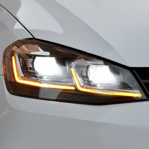 龙鼎高尔夫7.5大灯总成13-20高尔夫7改装led日行灯led透镜双l流光