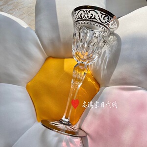 现货 爱马仕hermes saint louis圣路易鎏金水晶红酒杯高脚杯19.