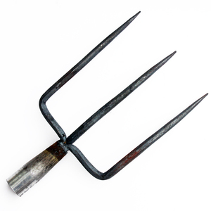 锻打实心厚实农用三齿叉三股叉圆钢三叉戟叉草翻土叉铁废料叉垃圾