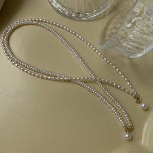 一款兩戴/天然小米粒珍珠14K包金項鏈輕奢小眾鎖骨鏈女ins冷淡風