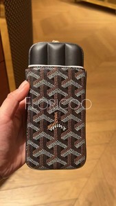 法国goyard正品高雅德戈雅3支装雪茄盒雪茄套cigar case 定制图案
