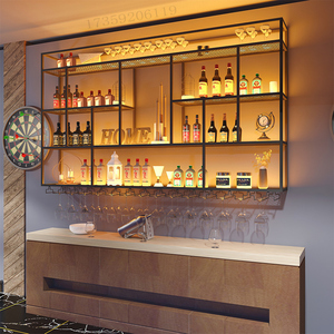 红酒架壁挂吧台置物架酒吧餐厅烧烤火锅墙壁酒柜现代简约墙上架子