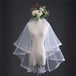 2023新款韩式新娘短款多层蕾丝头纱超仙美结婚森系婚纱造型头饰