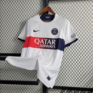 23-24巴黎圣日尔曼客场球衣球迷版7号姆巴佩运动 短袖 足球服 T恤