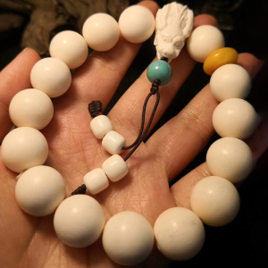 正品天然猛犸牙象骨手串佛珠文玩手链兽动物骨头单圈短款男女手串