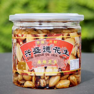 河南开封特产兴盛德麻辣五香花生米零食坚果罐装325克x2罐