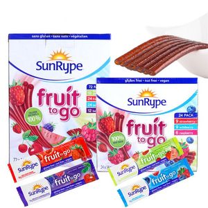 SunRype加拿大进口宝宝果肉条天然水果条24条/盒4种口味儿童零食