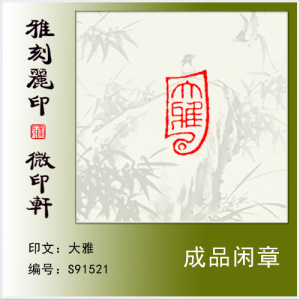 成品闲章刀币形小印章《大雅》硬笔书法毛笔小楷用小印章满包邮