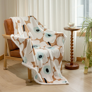 芬兰设计师同款花朵加厚双层办公室午休睡毯四季膝盖腿毯沙发盖毯