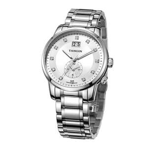 tangin天珺手表t7005 男表日历防水钢带男款石英表 天骏