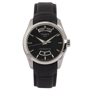 天梭tissot库图系列星期日历自动机械皮带男表t035.407.11.051.02