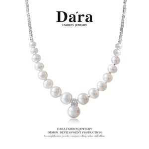Dara/戴拉天然淡水珍珠s925碎银子项链女小众设计锁骨链轻奢颈链