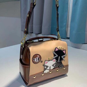 三猫时袋新款休闲小方包软把青年单根涤纶手提多背法斜挎双肩包包