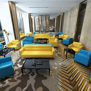 办公沙发茶几组合休息区接待室酒店大堂简约现代洽谈小沙发三人位