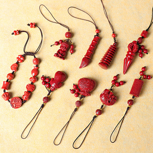 原矿紫金砂手机链朱砂含量97帝王砂编织手链本命年配件