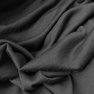 新品春秋进口纯色针织精纺全羊毛面料弹力薄款黑色打底衫开衫布料
