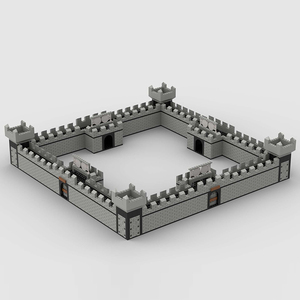 兼容乐高小颗粒积木玩具拼插男孩三国古代场景城楼房哨塔组合城墙