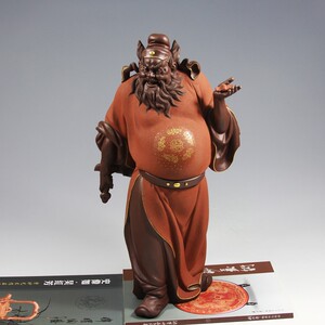 宜兴紫砂 高手郭栋制 [描金钟馗] 摆件 紫泥 紫砂雕塑 杂件包真品