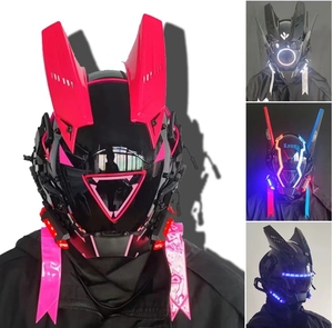 赛博朋克面具铁血战士头盔cosplay面罩机能风科技感机械全脸头套