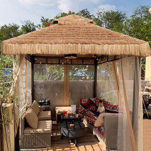 四脚伞帐篷户外茅草凉亭子露台农家乐棚子雨棚室外摆摊155人付款910