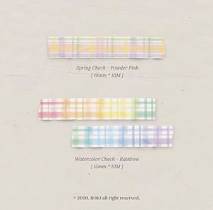 分装胶带 韩国boki新款 原创新款格子彩虹胶带 格子樱桃织物胶带