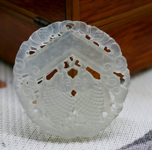 岫玉镂空双鱼吊坠挂件连年有余颈饰流苏玉坠古风双鱼玉佩汉服腰佩