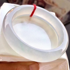 隆玉文化缅甸手镯白冰温润饱满细腻干净玉石玉镯子冰化地起胶感