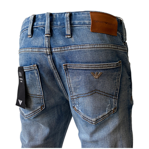 香港代购emporio armani阿玛尼牛仔裤男修身小直筒中腰休闲裤正品