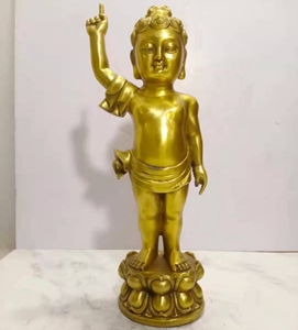 黄铜太子佛浴佛指天指地宝宝佛释迦牟尼佛像寺院供奉铜像工艺摆件
