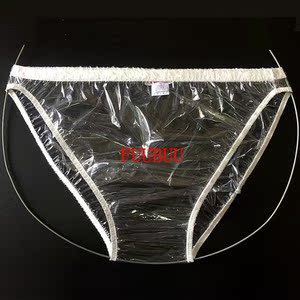 abdl成人宝贝全透明塑料三角裤pvc透视性感内裤超软防水防尿裤头
