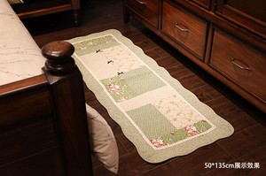 外贸绗缝纯棉地垫防滑客厅布艺拼格垫子卧室床前垫子进门防滑地垫