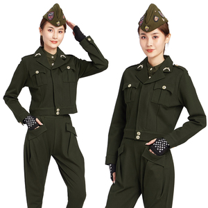 水兵舞服装女套装新款军绿西装国军服外套哈伦裤大码广场舞演出服