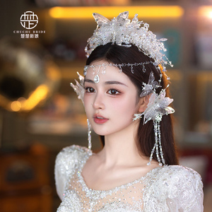 新款韩式高端奢华仙气水晶公主生日皇冠大气新娘主婚纱时尚头饰