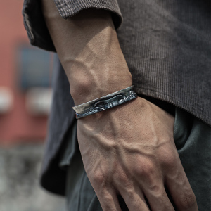 纯银手镯男士999