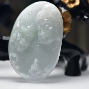 玉工厂 直销天然翡翠a货玉器佛魔吊坠一念之间玉佩玉石挂坠缅甸