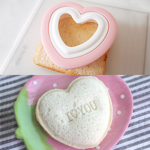 韩国进口爱心面包模心形三文治模具三明治带爱心印章DIY模具