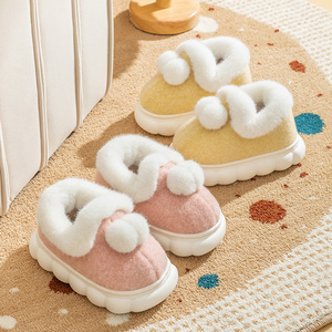 儿童棉拖鞋包跟秋冬季男童女童加厚毛绒保暖室内厚底防滑宝宝棉鞋