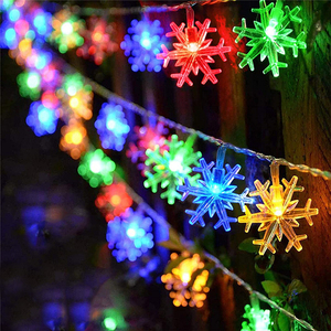 太阳能灯led彩灯串雪花灯布置圣诞树装饰户外庭院阳台围栏杆花园