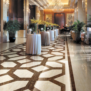 水刀拼花地砖 陶瓷地拼 酒店大堂客厅 电梯间现代 玄关水刀拼图案